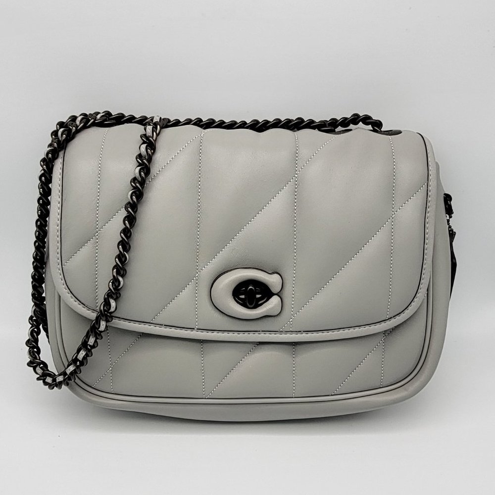 Coach Quilted Pillow Madison Shoulder Bag C8560 Dove Grey - Picture 1 of 9
